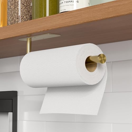 Paper Towel Holder Under Cabinet, Self-Adhesive,No Drilling, - Product Imagery
