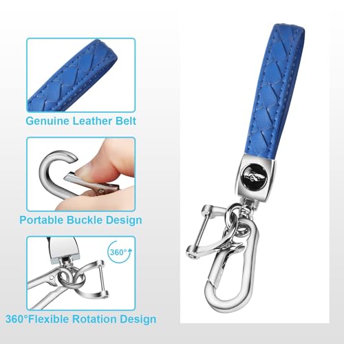 MILD EAST For Hyundai Key fob Cover 5 Button with Keychain(Blue) - Product Imagery