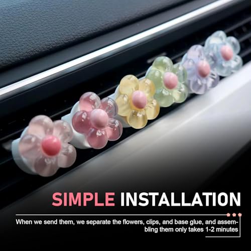 WZP 6PCS Car Vent Clips, Cute Flower Air Vent Clips, Universal - Product Imagery