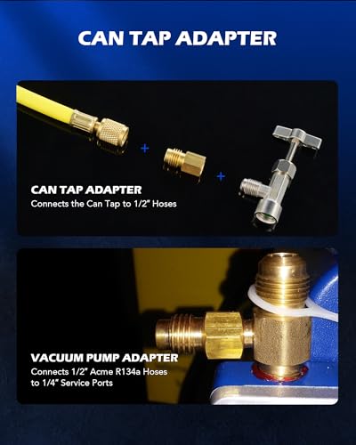 OMT R134a Self-Sealing Can Tap Valve with Tank Adapter and - Product Imagery