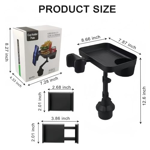 Vehicle-Mounted Multifunctional Water Cup Holder Tray Black - Product Imagery