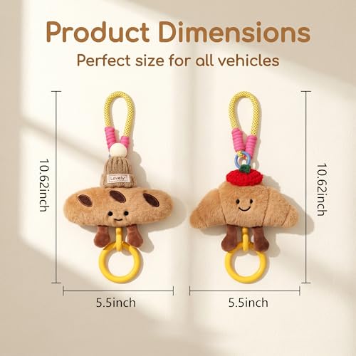 2 PCS Car Seat Headrest Hook, Croissant Baguette Shapes Storage - Product Imagery