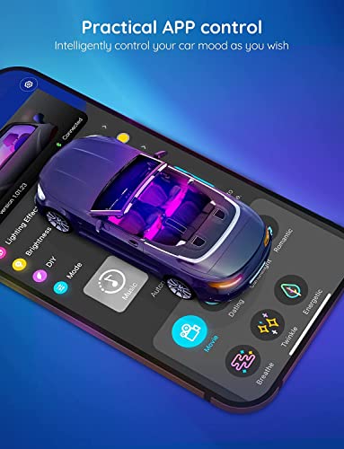 Govee Car LED Lights, RGB Smart Car Interior Lights, App Control - Product Imagery