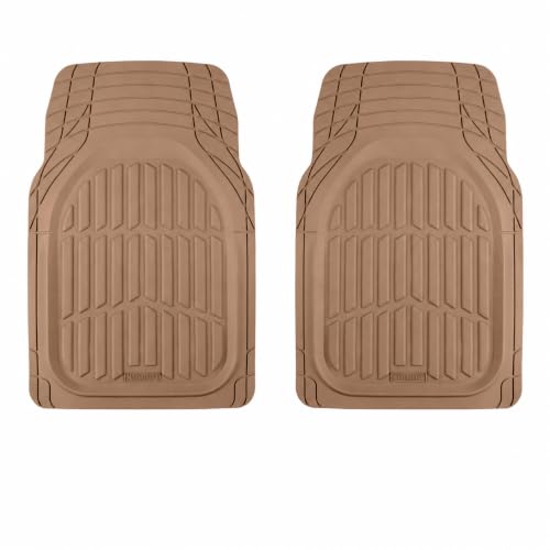MotorTrend FlexTough Beige Car Floor Mats Rubber All Weather - Product Imagery