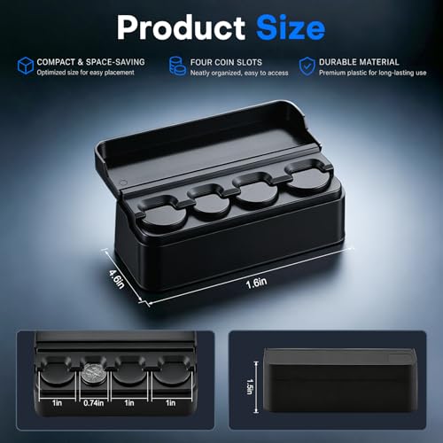 SINGARO Coin Holder for Car, Coin Change Organizer Compatible - Product Imagery