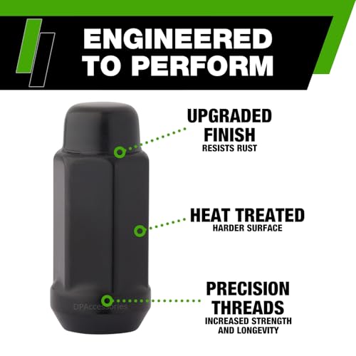 DPAccessories Black M14x1.50 Lug Nuts for Aftermarket Wheels - - Product Imagery