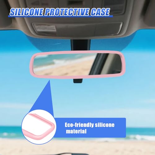YoRise Car Rear View Mirror Protector Frame, Rearview Edge Cover - Product Imagery