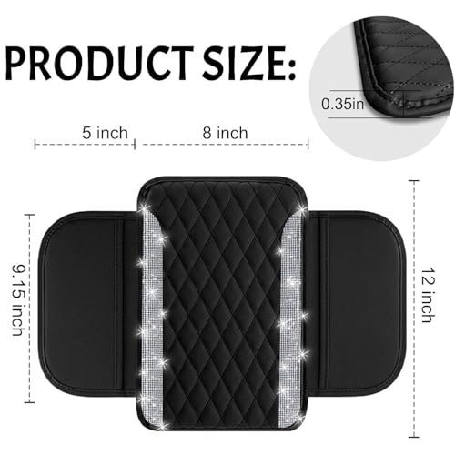NBTEPEM Bling Car Center Console Armrest Cover, Microfiber - Product Imagery