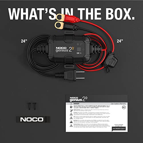 NOCO GENIUS2D 2A 12V Onboard Battery Charger, Trickle Charger & - Product Imagery