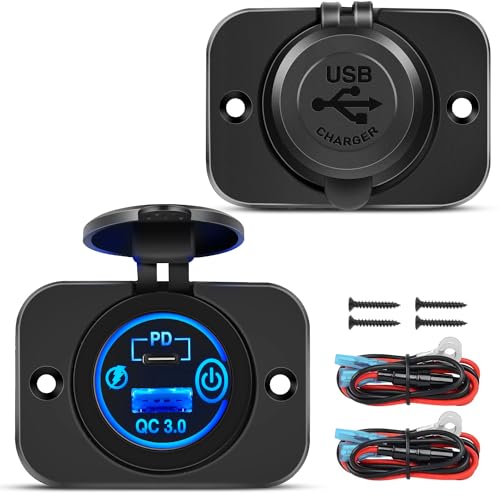 Nilight 2 Pack PD Type C and QC 3.0 USB Fast Outlet Panel with - Product Imagery