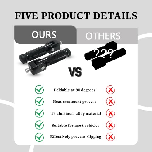 M8 Universal CNC Motorcycle Foot Pegs Degree Foldable Bike Pegs - Product Imagery