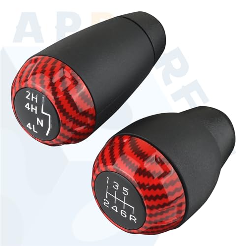 APPERFiT Shift Shifter Knob Set (Red Carbon Fiber) for Manual - Product Imagery