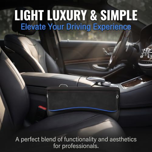 Car Seat Gap Filler, Suede Leather Organizer for Phone & Card & - Product Imagery