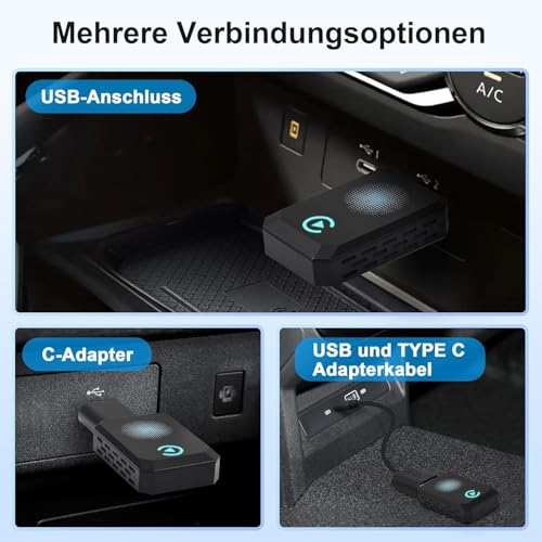 Wireless Carplay Adapter, Convert Wired to Wireless CarPlay, - Product Imagery