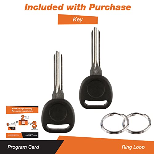 2X Transponder Uncut Key Replacement for Cadillac Chevrolet GMC - Product Imagery