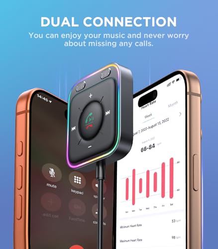 JOYROOM Bluetooth 6.0 AUX Car Adapter, Dual Mics Noise - Product Imagery