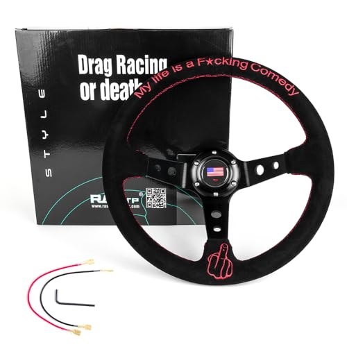 RASTP 13.6”/345mm Racing Steering Wheel 6 Bolts Steering Wheel - Product Imagery