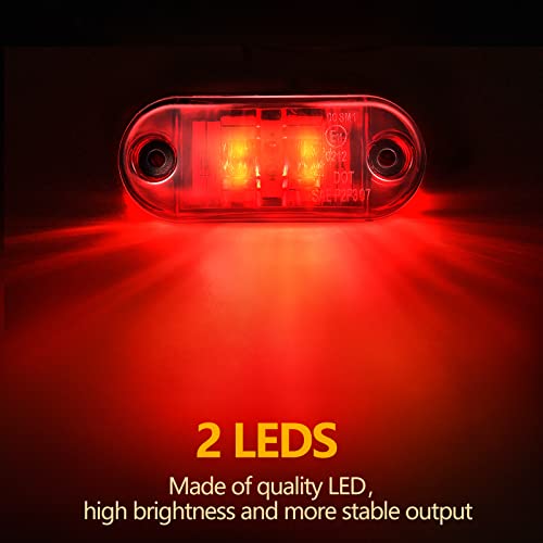 Tallew 10 Pcs 2.5 Inch LED Trailer Side Marker Lights, Amber, Red - Product Imagery
