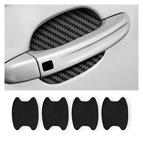 Blilo 4PCS Carbon Fiber Car Door Cup Protector Films, Black - Product Imagery