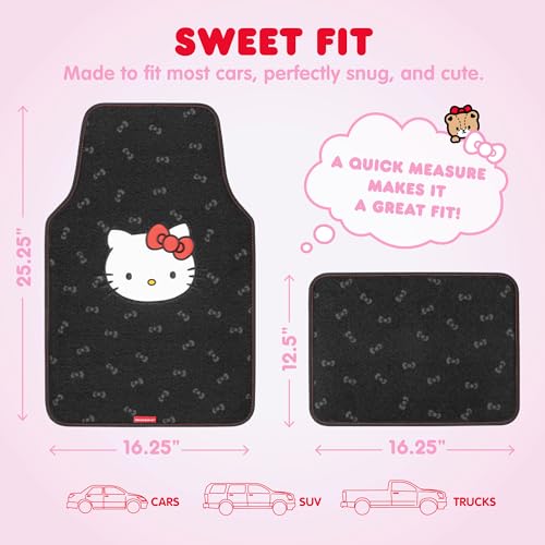 Hello Kitty Carpet Car Floor Mats - Universal Fit for Cars, SUVs - Product Imagery