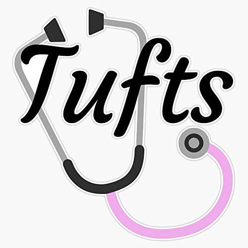 Tufts Pink Stethoscope Waterproof Vinyl Window Bumper Sticker - Product Imagery