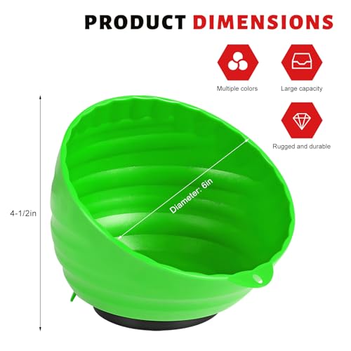 Magnetic Nut Cup, 6 Inch Cup Diameter Curved Magnetic Screws - Product Imagery