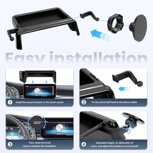 Magnetic Car Phone Holder W/Center Console Organizer-Compatible - Product Imagery