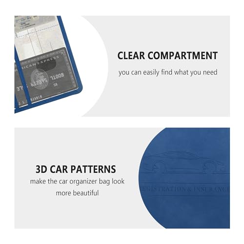 Car Registration and Insurance Holder,PU Leather Car Glove Box - Product Imagery