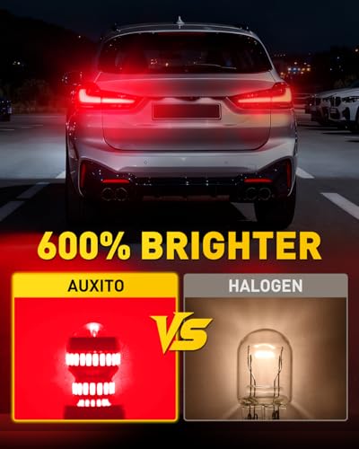 AUXITO Upgraded 7440 7443 LED Bulb Red for Tail Lights Brake - Product Imagery