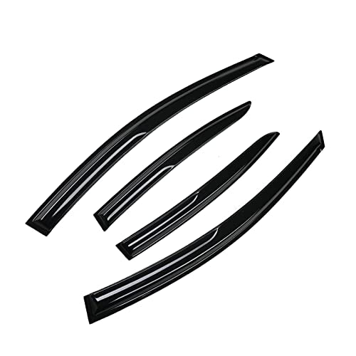 4 Pieces Smoke Tinted Tape-On Side Window Visor Deflectors Rain - Product Imagery