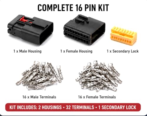 Aftermarket 16-Pin MX150 Style Waterproof Connector Kit with CPA - Product Imagery