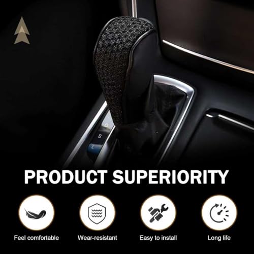 Car Gear Shift Cover, Leather Breathable Car Gear Shift Knob - Product Imagery