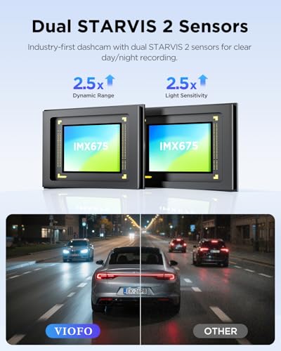 VIOFO A229 Plus Dash Cam Front and Rear, 2K Dual STARVIS 2 - Product Imagery