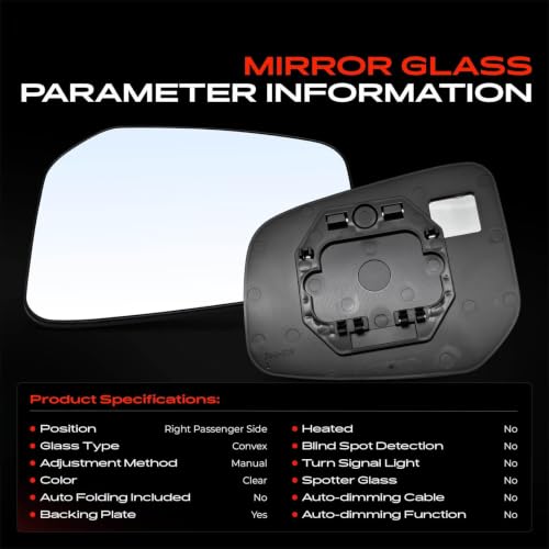 A-Premium Right Passenger Side Non-Heated Mirror Glass with - Product Imagery
