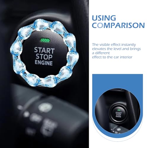 Bling Car Ignition Switch Cover, Rhinestone Crystal Push to - Product Imagery