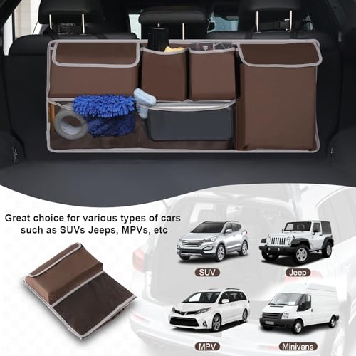 UYYE Trunk Hanging Organizer, Backseat Storage Bag, Collapsible - Product Imagery