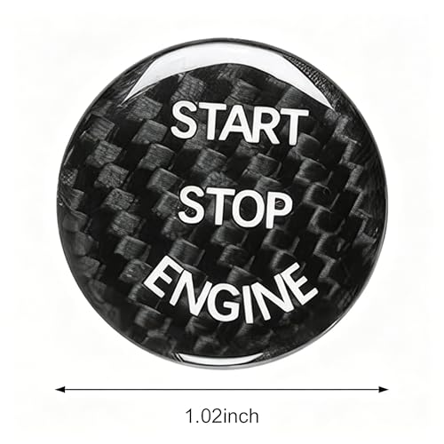 Car Push Start Button Cover, Carbon Fiber Engine Ignition Power - Product Imagery