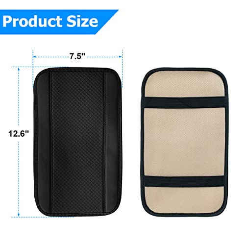 8sanlione Car Center Console Pad, Black - Product Imagery