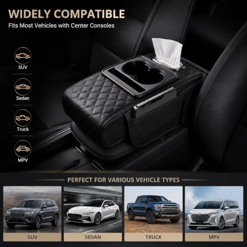 Zpana 4 in 1 Car Center Console Armrest Pillow, Memory Foam, - Product Imagery