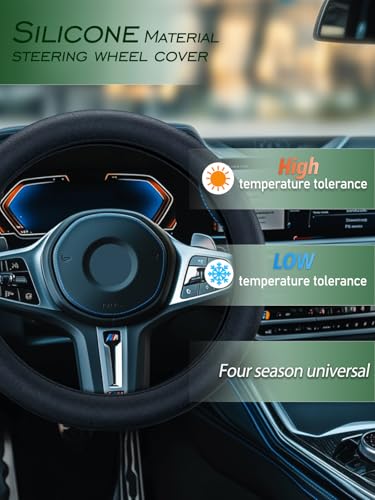 LRITER Car Steering Wheel Cover, Non-Slip Silicone Material, - Product Imagery