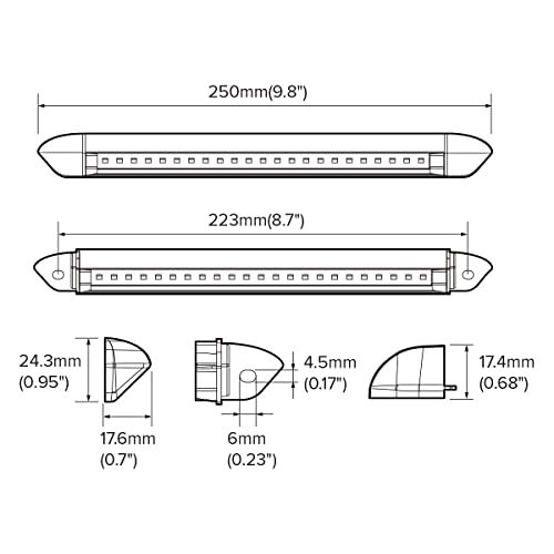 Dream lighting RV Exterior LED Porch Awning Lights 12v Slim Line - Product Imagery