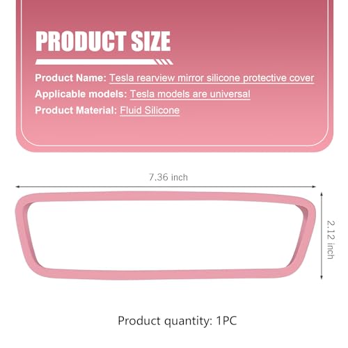 Car Rear View Mirror Protector Frame, Soft Silicone Auto - Product Imagery
