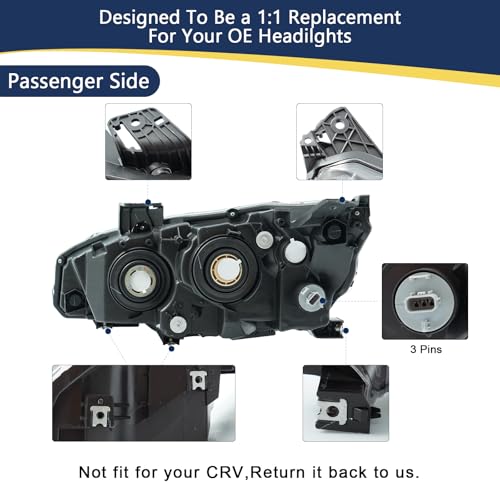RightSide Headlight Assembly Fit for 2016-2021 Honda Civic - Product Imagery