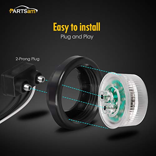 Partsam Pair 2" Clear/Red Flush Mount Mini-Reflex Side Marker - Product Imagery