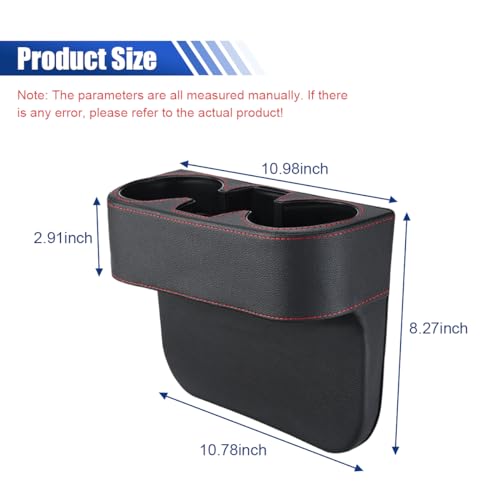 KITUREK Car Cup Holder, PU Leather Cover Auto Front Seat - Product Imagery