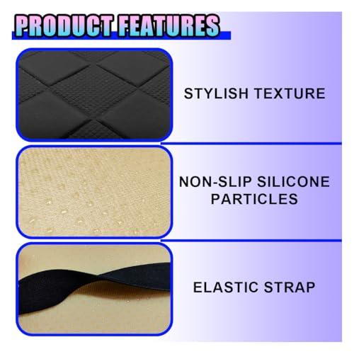 Leather Car Center Console Cover, Armrest Pad Accessory, Black - Product Imagery