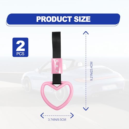 2 Pieces Rear Bumper Warning Decor Rings Heart Shaped Car Handle - Product Imagery
