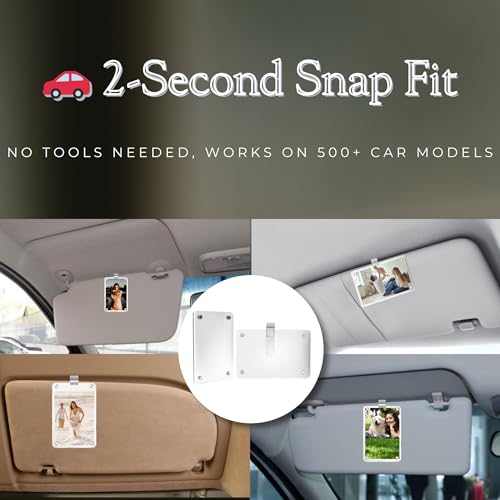 Car Sun Visor Photo Holder, 4 Pack Universal Magnetic Car Visor - Product Imagery