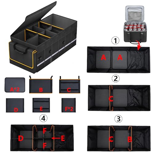 Car Trunk Organizer and Storage with Lid & Removable Leakproof - Product Imagery
