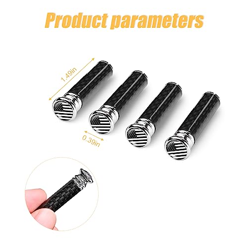 Moly Magnolia 4PCS Carbon Fiber Car Door Lock Knob Covers, Black - Product Imagery